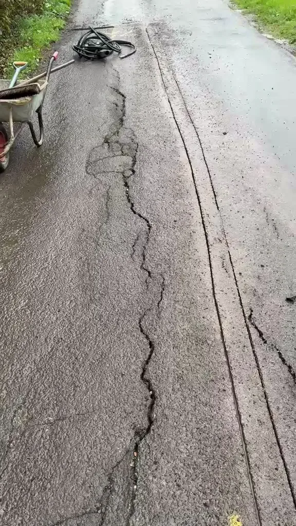 Estate road surface dressing, Lock Farm Estate, image 1